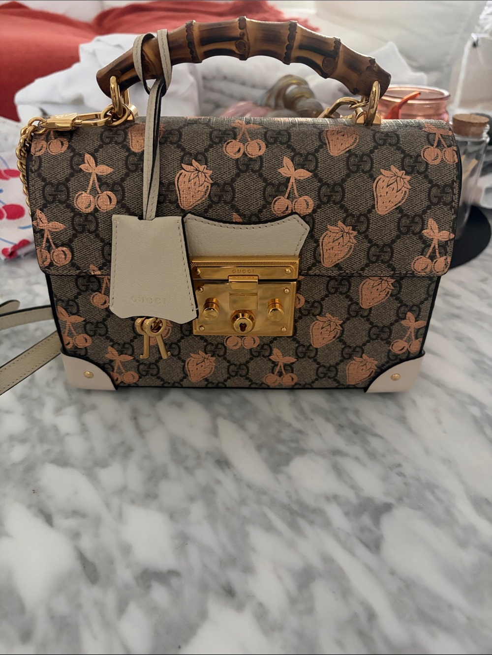 Gucci GG Berry Bamboo Top Handle Bag